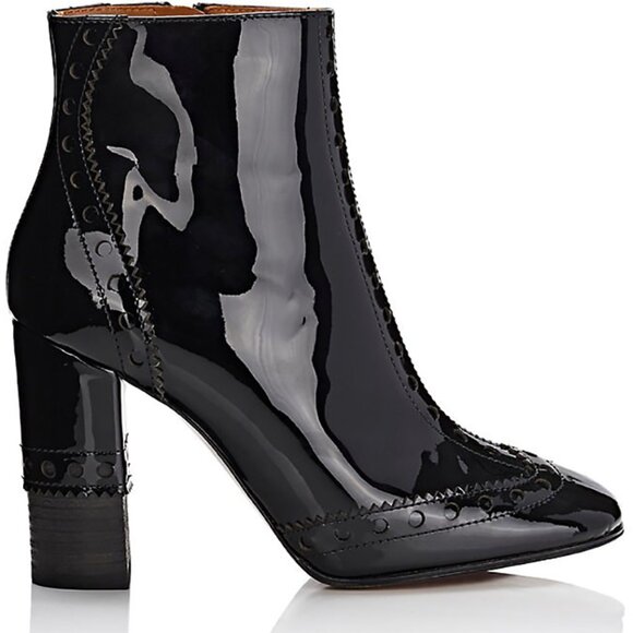 Brand New Chloe Perry 95 Patent Leather Square Toe Ankle Boots - Picture 4 of 13